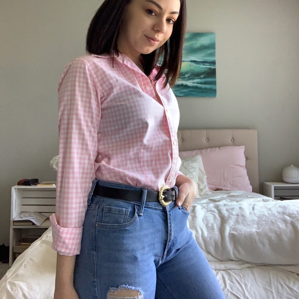 SOLD Ralph Lauren Pink checked button-down